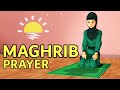 How to pray maghrib for girls  step by step  with subtitle