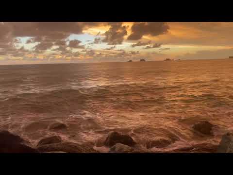 Afterglow Sunset Rays on the Beach with Calming Ocean Waves | Relaxing ASMR for Deep Sleep | HD 4K