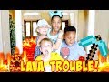 THE FLOOR IS LAVA TROUBLE with Shasha and Shiloh Onyx Kids - SuperHero Kids