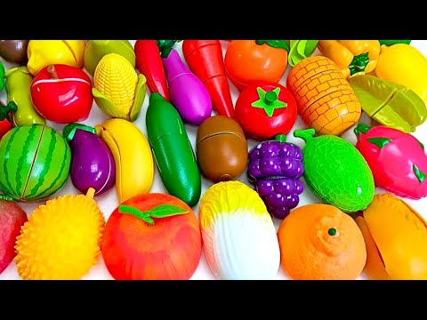 ASMR おままごとトントン 野菜やフルーツを切る カニ キウイ バナナ とうもろこし スイカ いちご じゃがいも レモン