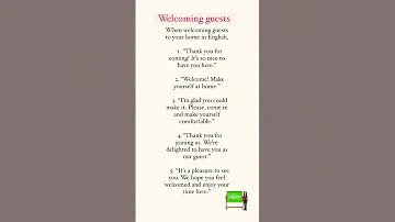Welcoming Guests In English Learning English Education Englishlearningtips Shorts Short 