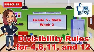 GRADE 5 MATH QUARTER 1 WEEK 2  Divisibility Rules for 4,8,11, and 12 TAGALOG
