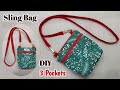 3 POCKETS - DIY Sling Bag for Daily Use | Shoulder bag making at home | Crossbody bag sewing | Bags