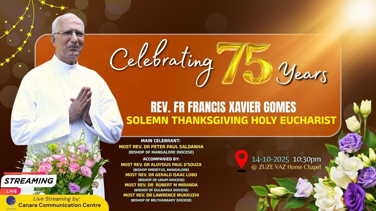 🎉 75th Birthday | Thanksgiving Mass of Rev. Fr Francis Xavier Gomes | Live from Zuze Vaz Home Chapel
