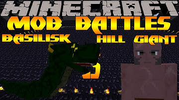 Minecraft Mob Battles: Basilisk Vs. Hill Giant - OreSpawn Mod - Myth and Monsters Mod