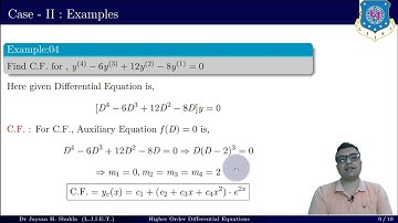 Lec 48 Complementary Function   Case 2  Mathematics 02  First Year Engineering