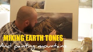 OIL PAINTING - How I mix earth tones and painting mountains