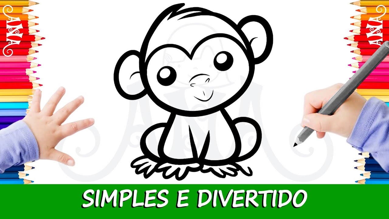 Macaco - Como Desenhar um Macaco Adorável - Desenho Infantil - #63