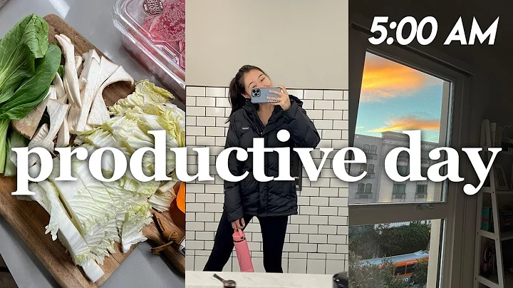 5AM Productive Day in My Life (haircare & skincare routine, sukiyaki recipe, doing chores)