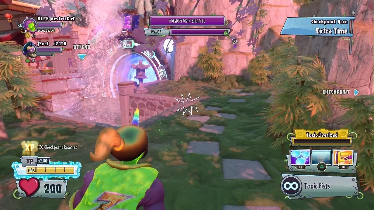 Plants vs Zombies GW2 Toxic Brainz Graveyard Ops Time Park Multiplayer Ops Part 8 Super Boss Wave