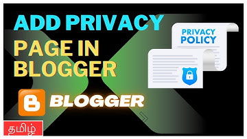 How to add privacy policy in blogger tamil🚀privacy policy generator tamil🚀BLOGGER TUTORIAL TAMIL
