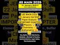JEE Main 2026 21 January Shift 2 Paper level 🙏