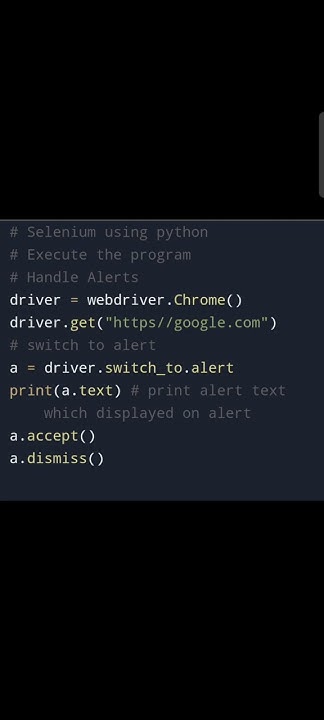 Python + Selenium : Handle Alerts - YouTube