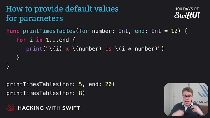 How to provide default values for parameters – Swift for Complete Beginners