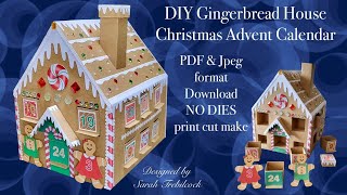 TUTORIAL DIY Gingerbread Christmas advent calendar house NO DIES or CUTTING MACHINES required #craft