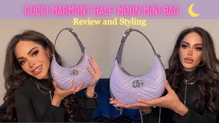 Gucci Marmont Half-Moon Shaped Mini Bag Review + Styling 💜🌙