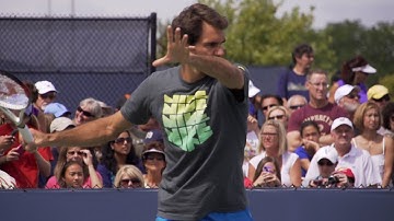 Roger Federer Forehand and Backhand In Super Slow Motion - 2013 Cincinnati Open