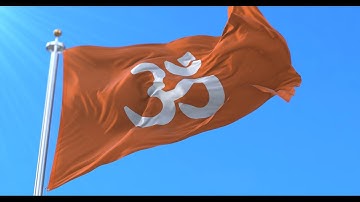 Hindu Flag with Om Symbol Waving Background 4K Loop Video | No Copyright Motion Loop Video
