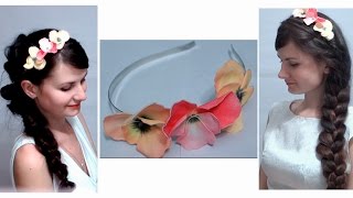 Анютины глазки из фоамирана Ободок с цветами мастер класс Headband - flowers of Pansies foam(, 2015-12-06T11:31:09.000Z)