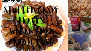 STUFFED GRAPE LEAVES RECIPE|WARAK ENAB|By:Abby|وصفة ورق عنب محشي طعام عربي
