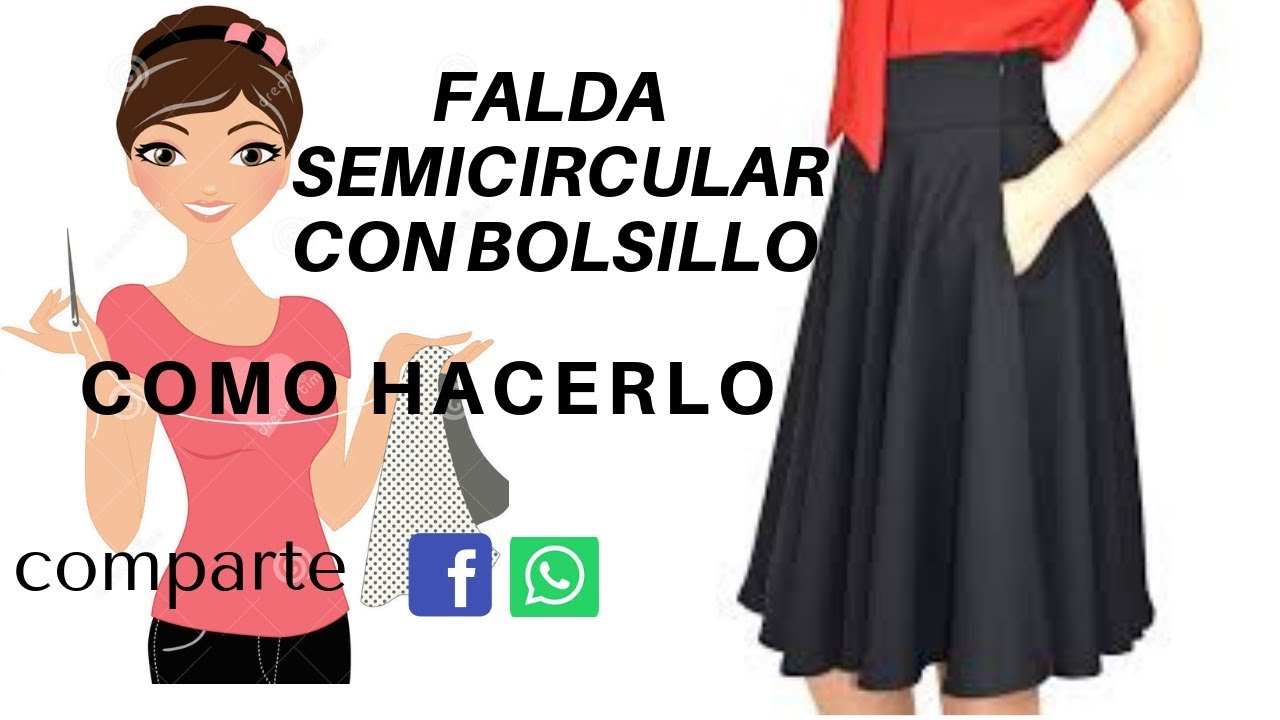 FALDA SEMICIRCULAR CON COMO HACERLO - YouTube