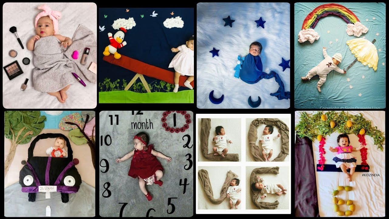 Creative monthly baby photography ideas at home