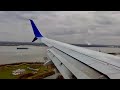 4k  super smooth philadelphia landing  united airlines  boeing 737800  n73270  scs 1129