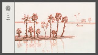How to draw quick and direct pastel landscape without pencil or pen drawing 2 easy scenery