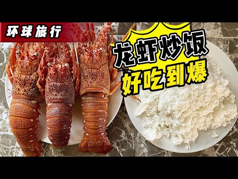 《环球探海记》阿曼 第36天：今天用3只大龙虾，来做一份炒饭的天花板    #海鲜美食#美食猎奇#阿曼旅行
