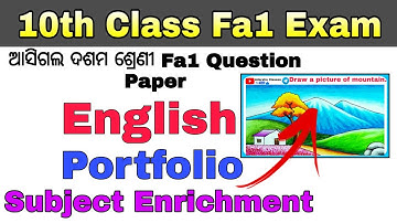 10th class fa1 question paper 2022 Portfolio / Portfolio And Subject Enrichment english