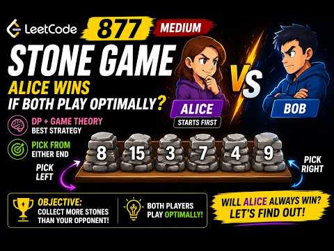 LeetCode 877 | Stone Game | Medium | DP + Game Theory | Python Solution | POTD 02-08-2026 | VK Coder