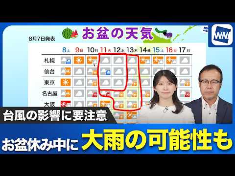 【お盆休みの天気2026】台風の影響に要注意 後半は急な雷雨の心配も
