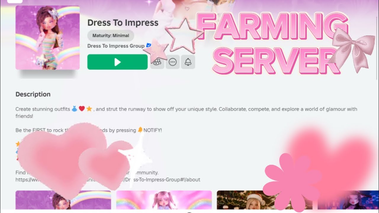 Playing dress to impress farming server 💗 - YouTube