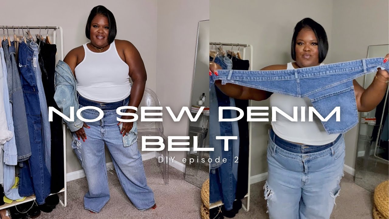 Easy No Sew DIY Denim Belt Tutorial  diyfashion  sewinghacks