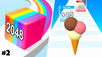 Jelly Run 2048 | Ice Cream Rush 3D | All Levels Gameplay | Android, iOS | Satisfying Mobile Games #2