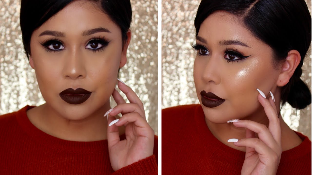 Cat Eye & Dark Lip | Fall Makeup Tutorial | Morphe 35O | - YouTube