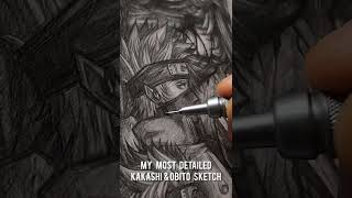 My Most Detailed Kakashi & Obito Sketch #shorts screenshot 5