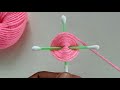 Amazing Hand Embroidery Woolen Flower making ideas with Cotton Buds | Easy Sewing Hack