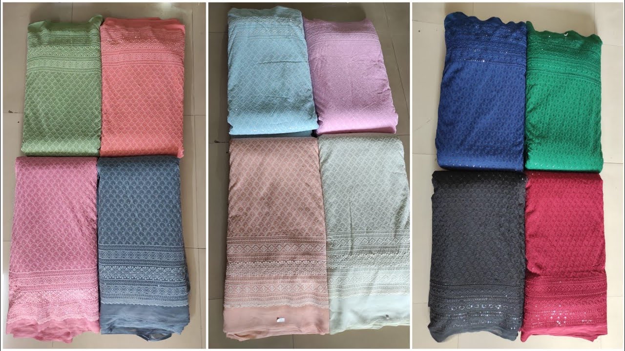 Wholesale Designer Fabric Shop in Surat Manufacturer Faux Georgette Sippli Work Cloth at Cheap Price