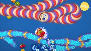WormsZone IO 🐛 || Top 1 Gaint Sliter Snake  || Best Epic Worm Zone Gameplay | Tricky Games screenshot 5