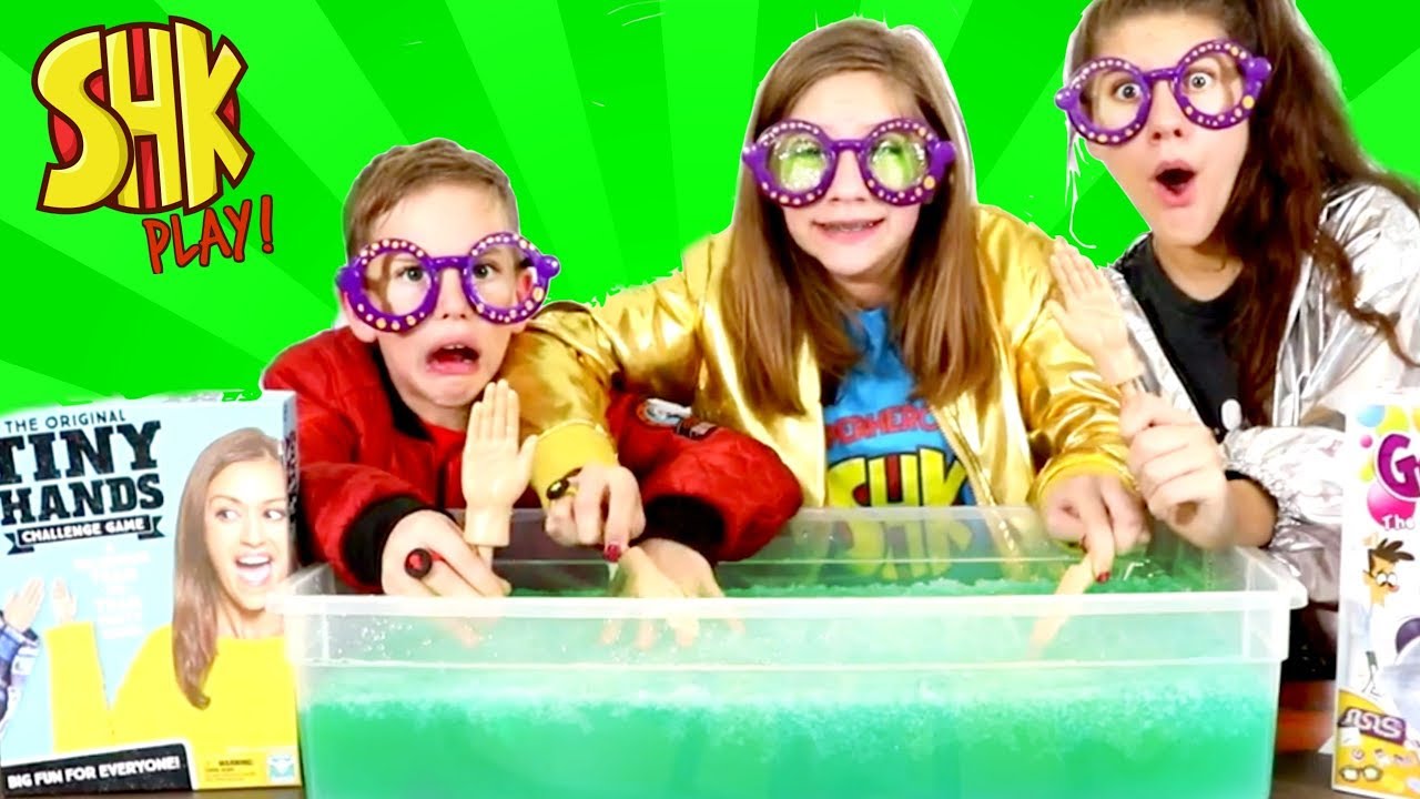 Tiny Hands Googly Eyes Slime Challenge! DON'T GET SLIMED!!