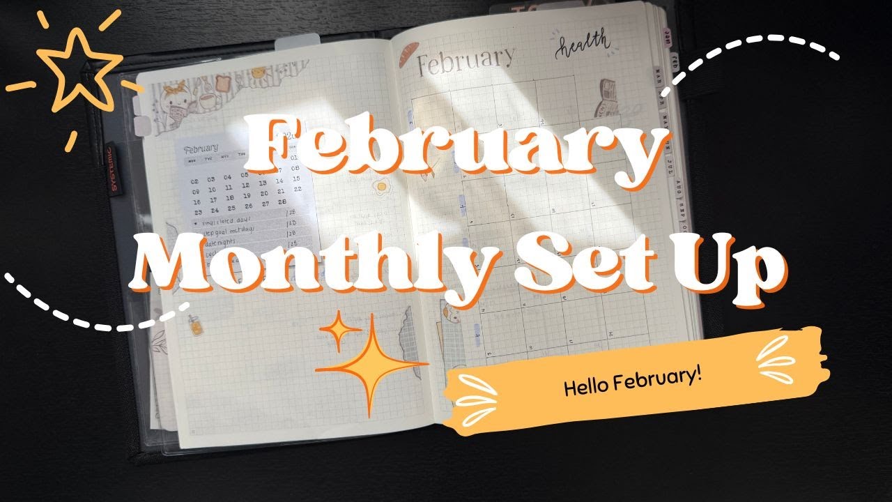 February Monthly Set Up | A5 Sterling ink Notebook | TCMC Colors