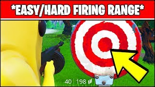 HIT EASY FIRING RANGE TARGET LOCATION & HARD LOCATIONS (Fortnite Season 10 Week 9 Challenges)