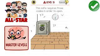 Brain Test 5 All-Star - Master Level 13 This safe requires three codes in order to open || Solution Wealth
