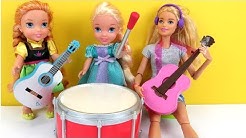 MUSIC class ! Elsa and Anna toddlers play musical instruments at school with teacher Barbie  - Durasi: 12:32. 