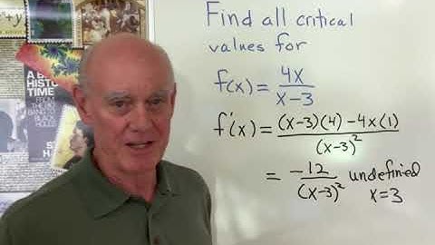 Finding critical values for a rational function.