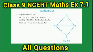 Class 9 Maths Ex 7.1 Q 1,2,3,4,5,6,7,8 | Chapter 7 Triangles l LNG Maths 9