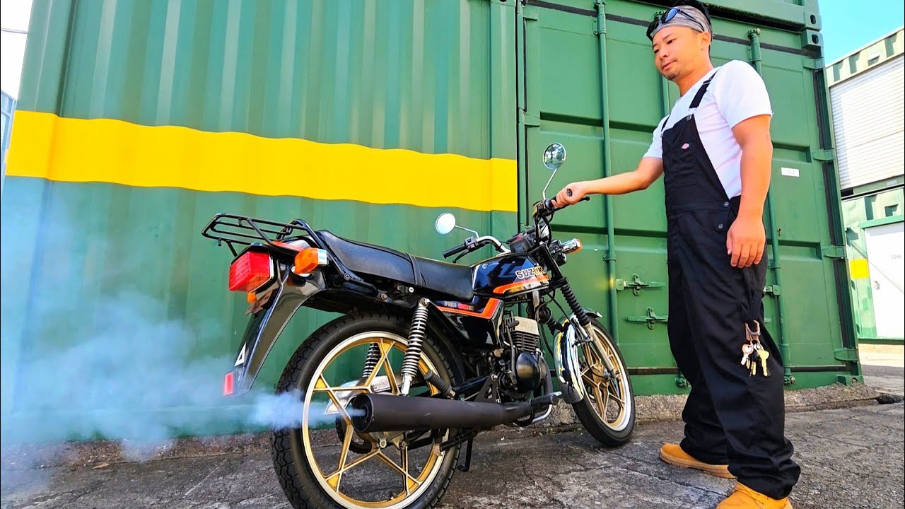 SUZUKI RG80E/久しぶりのエンジン始動!! - YouTube