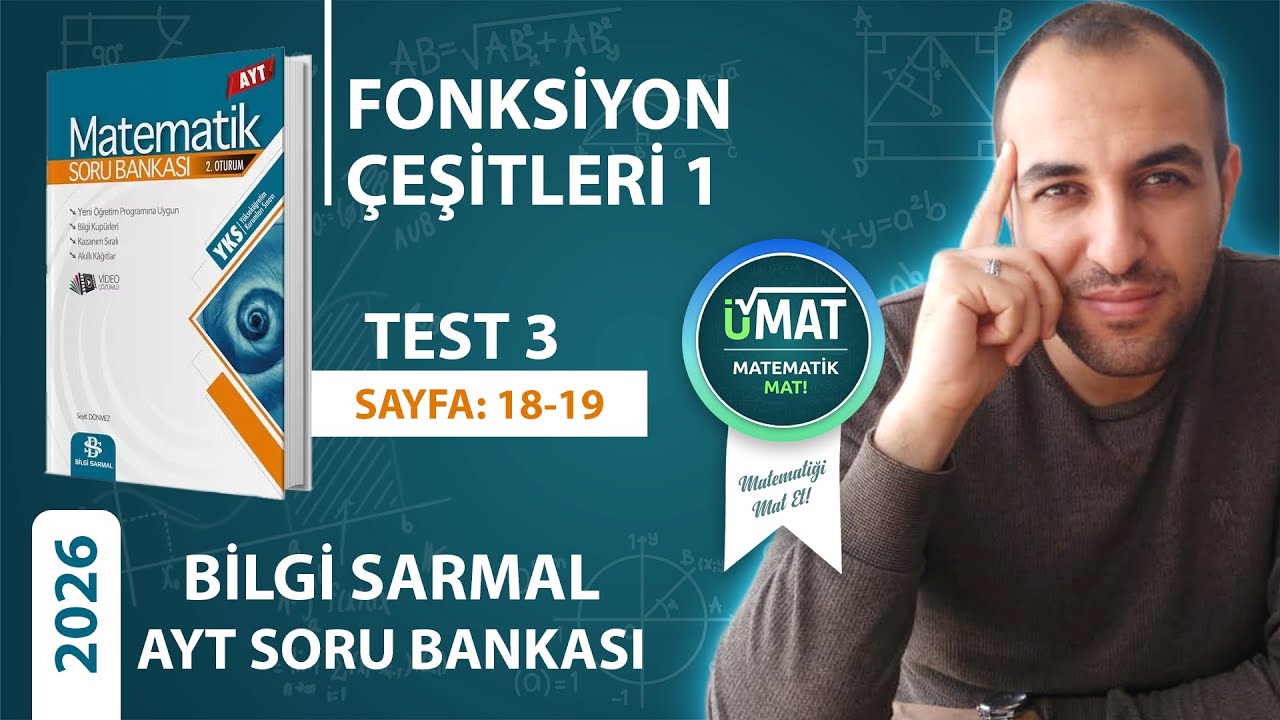 2026 BİLGİ SARMAL AYT MATEMATİK SORU BANKASI TEST 3 FONKSİYONLAR(KONU ANLATIMLI)