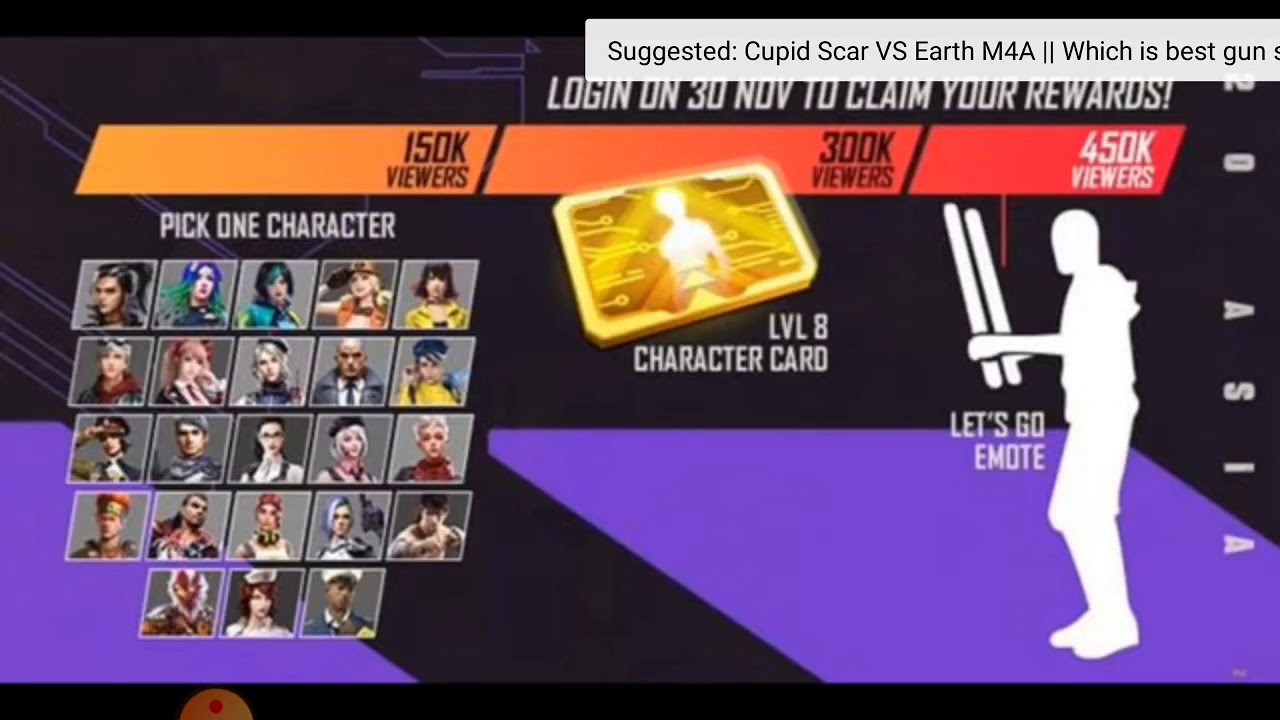 FREE fire level up card free